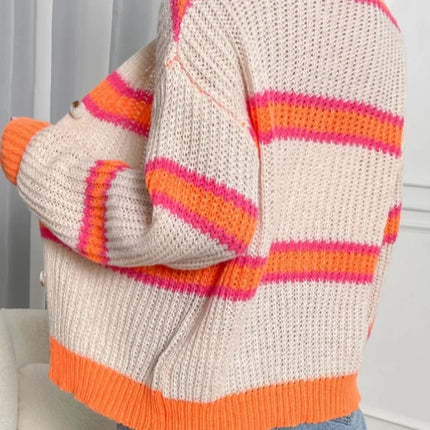 Women’s Loose Striped Knit Cardigan