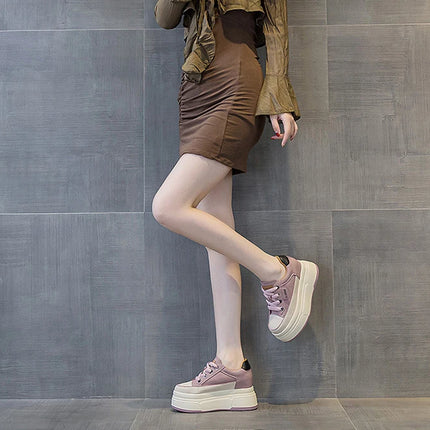 Fujin 9cm Cow Suede Platform Wedge Shoes