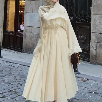 Ruffle Flare Sleeve Set – Lace-Up Shirt & Pleated High-Waist Skirt