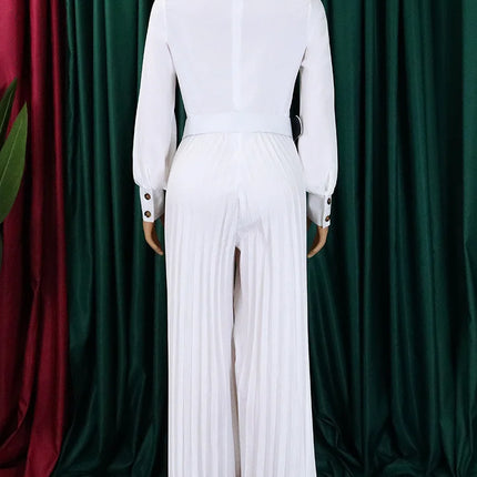 Wmstar Office Lady Buttoned Maxi Jumpsuit with Belt – Fall 2025