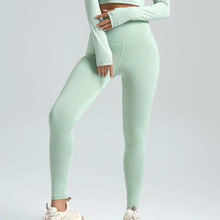 Women’s Solid High-Waist Quick-Dry Sports Leggings