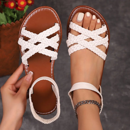 2025 Women’s Summer Roman Strap Flat Sandals