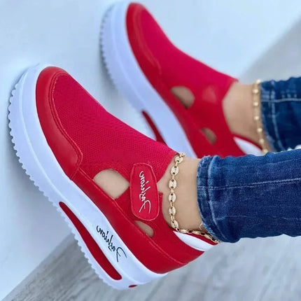 Designer Red & Blue Women’s Canvas Tennis Sneakers