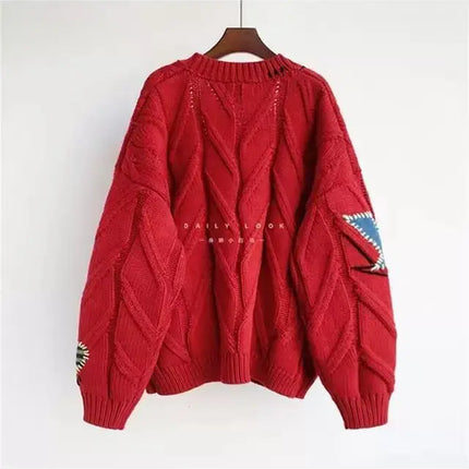 Women’s Embroidered Letter Knit Cardigan