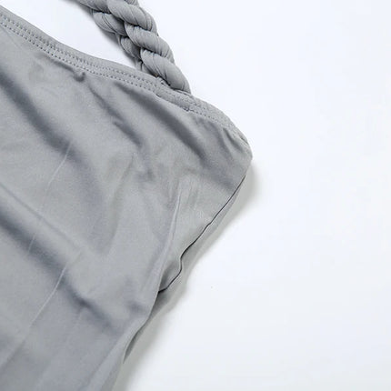 Weird Puss 2-Piece Bandage Set – Square Neck Bra & Ruched Skirt