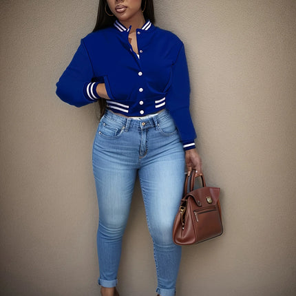European Single-Breasted Baseball Jacket – Women’s Spring & Autumn