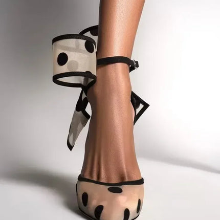 Women’s Red Polka Dot Bow Pointed-Toe Stiletto Heels