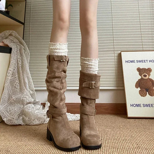 Women’s Platform Thick Heel Western Cowboy Boots