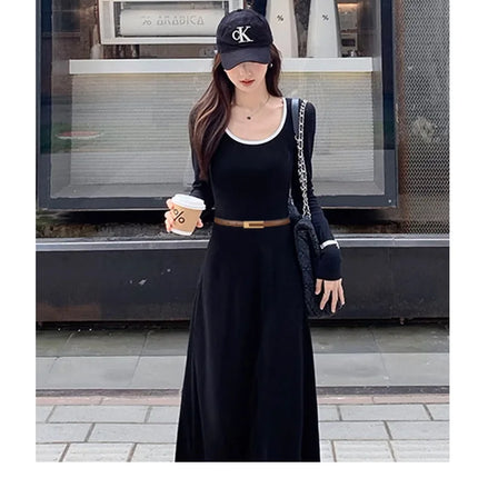105cm Women’s Black Belt with Metal Buckle