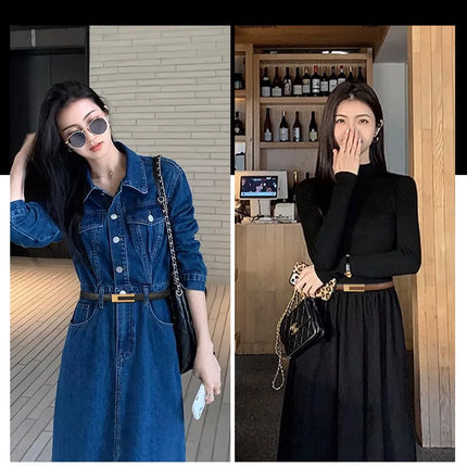 105cm Women’s Black Belt with Metal Buckle
