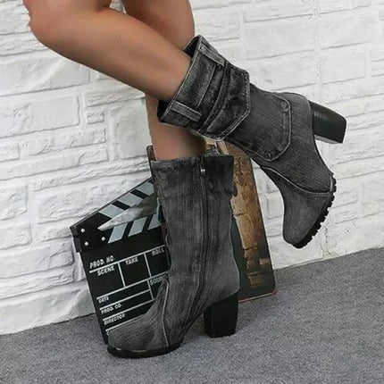 2025 Women’s Denim Pointed Toe Cowboy Boots