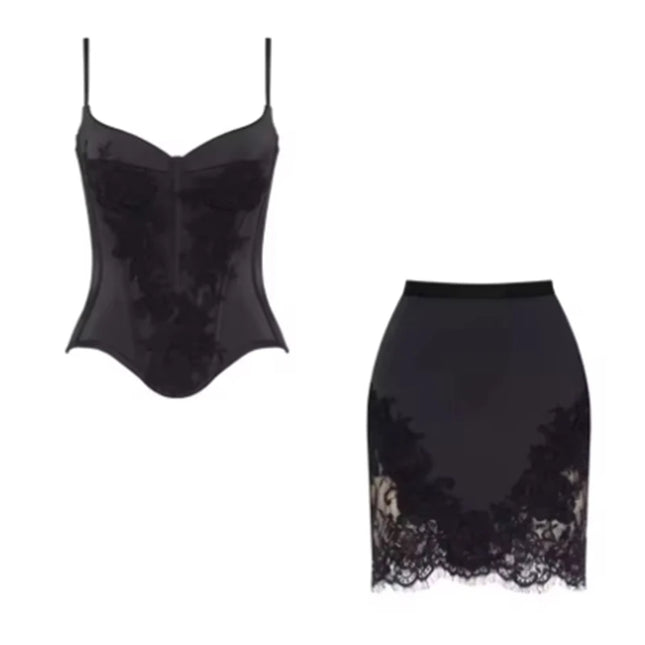 2025 Lace Corset Mini Set – Sexy Sleeveless Bandage Party Look