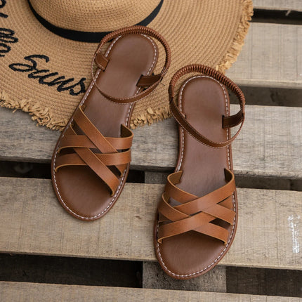 2025 Women’s Summer Roman Strap Flat Sandals