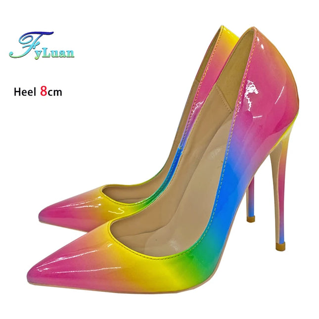 Women’s Gradient Iridescent Pointed-Toe High Heels