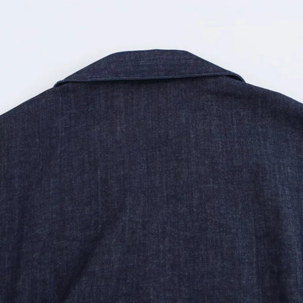 ETJ 2025 Denim Midi Dress – 1975 Retro Slim Fit with Lapel