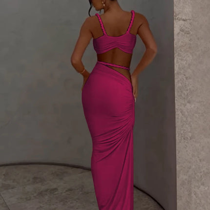 Weird Puss 2-Piece Bandage Set – Square Neck Bra & Ruched Skirt