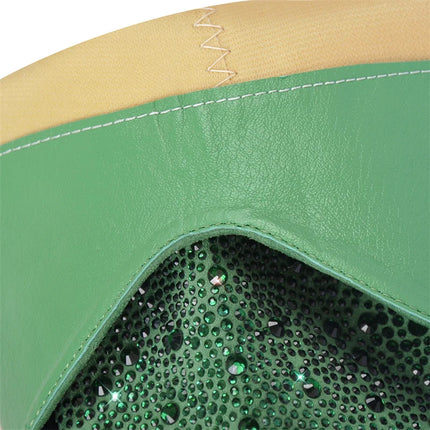 Onlymaker Women’s Rhinestone Green Knee-High Cowboy Boots