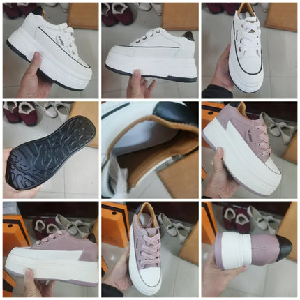Fujin 9cm Cow Suede Platform Wedge Shoes