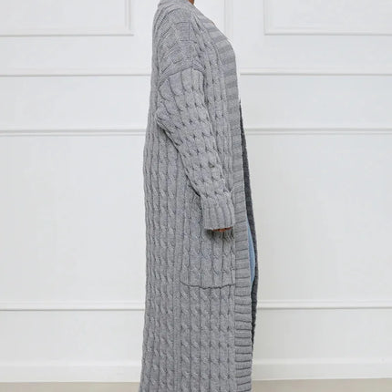 Women’s Yellow Crochet Knit Long Cardigan