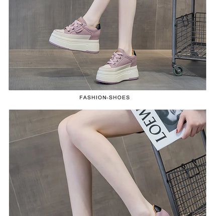 Fujin 9cm Cow Suede Platform Wedge Shoes