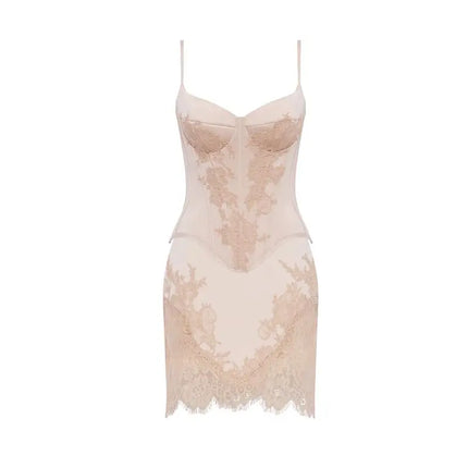 2025 Lace Corset Mini Set – Sexy Sleeveless Bandage Party Look
