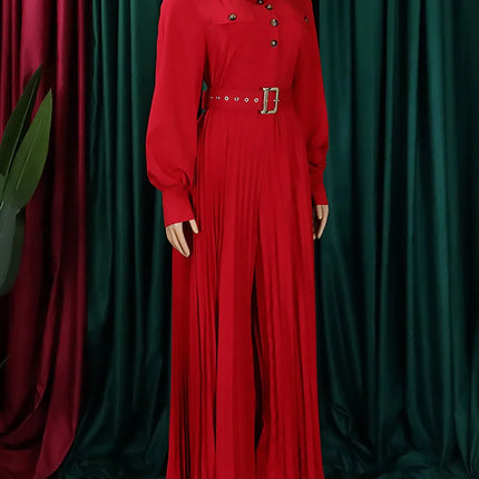 Wmstar Office Lady Buttoned Maxi Jumpsuit with Belt – Fall 2025