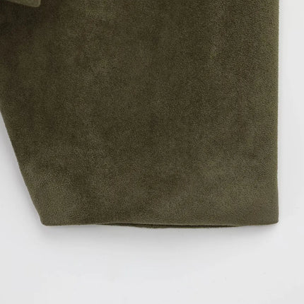 TRAFZA Brown-Green Suede Bomber – Vintage Motorcycle Jacket