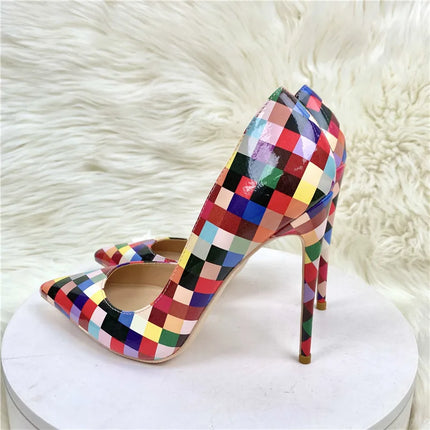 Women’s Checkered Pointed-Toe Stiletto Pumps