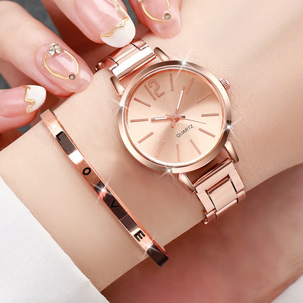 Casual Quartz Watch Set for Women – 2PCS