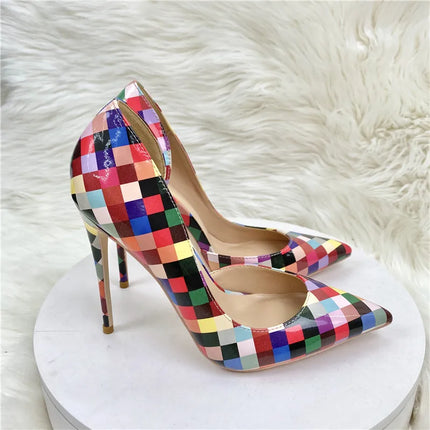 Women’s Checkered Pointed-Toe Stiletto Pumps