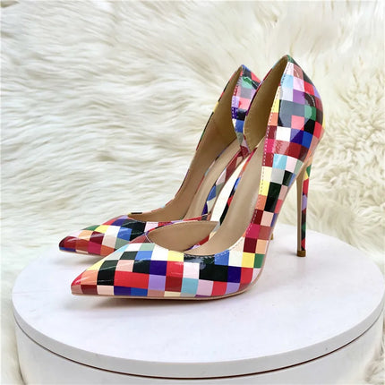 Women’s Checkered Pointed-Toe Stiletto Pumps