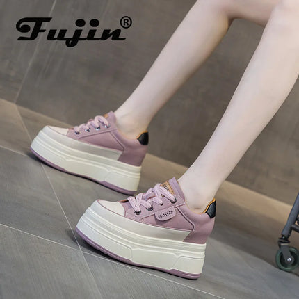 Fujin 9cm Cow Suede Platform Wedge Shoes