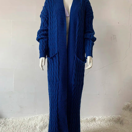 Women’s Yellow Crochet Knit Long Cardigan
