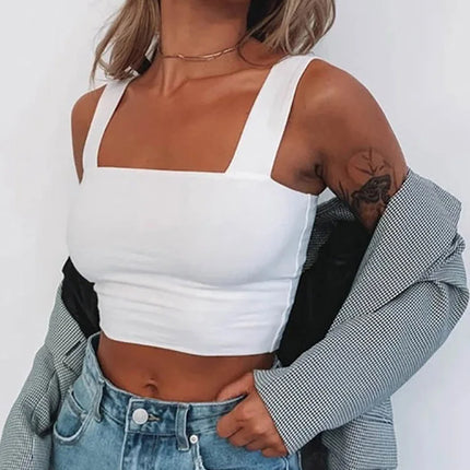 Square Neck Summer Crop – Sexy Backless Casual Tank