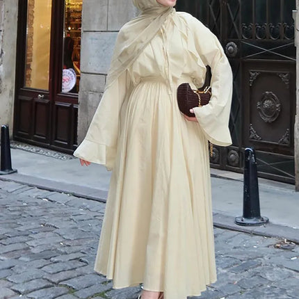 Ruffle Flare Sleeve Set – Lace-Up Shirt & Pleated High-Waist Skirt