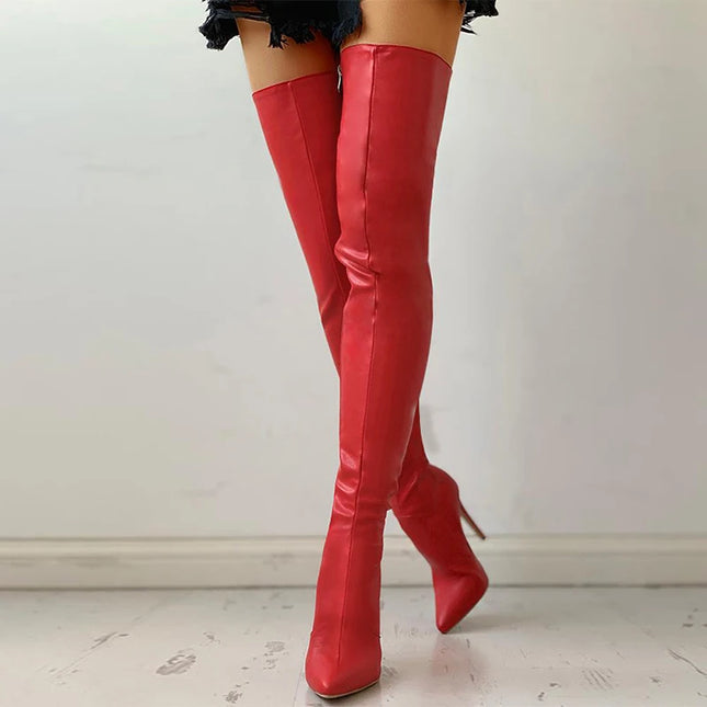 Black Over-The-Knee Stiletto Boots – 11cm Heels