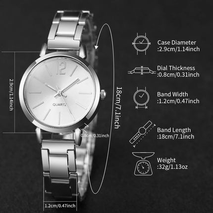 Casual Quartz Watch Set for Women – 2PCS