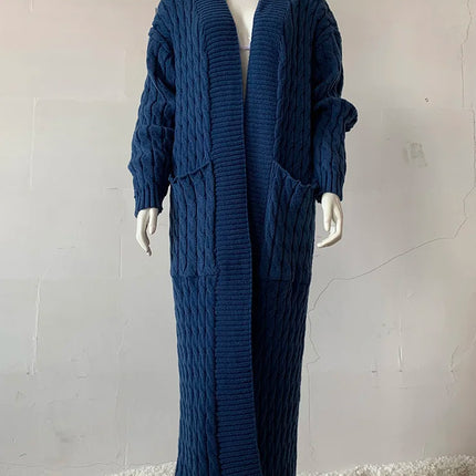 Women’s Yellow Crochet Knit Long Cardigan