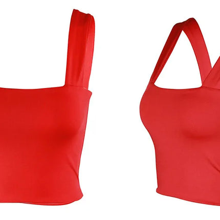 Square Neck Summer Crop – Sexy Backless Casual Tank