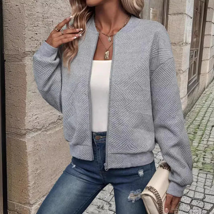 2025 Euro-American Zip Jacket – Solid Color Fashion Outerwear