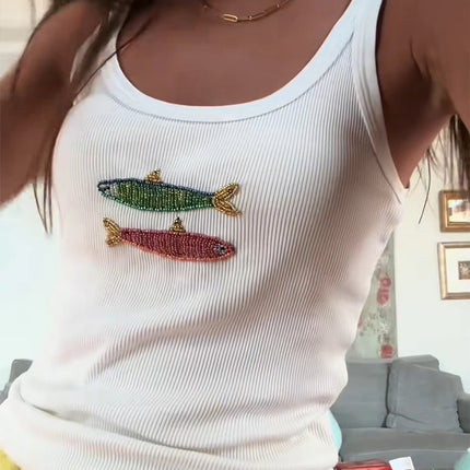 Sequined Lobster Vest – Women’s Summer Top