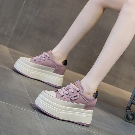 Fujin 9cm Cow Suede Platform Wedge Shoes