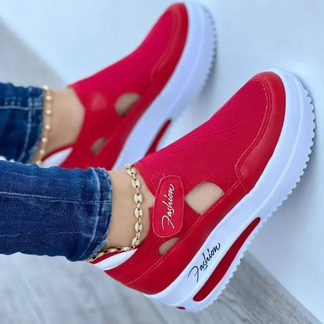 Designer Red & Blue Women’s Canvas Tennis Sneakers