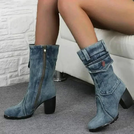 2025 Women’s Denim Pointed Toe Cowboy Boots