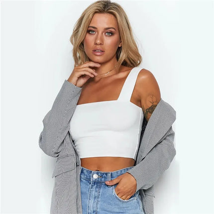 Square Neck Summer Crop – Sexy Backless Casual Tank
