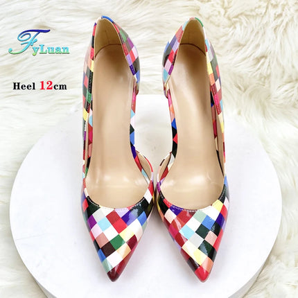 Women’s Checkered Pointed-Toe Stiletto Pumps