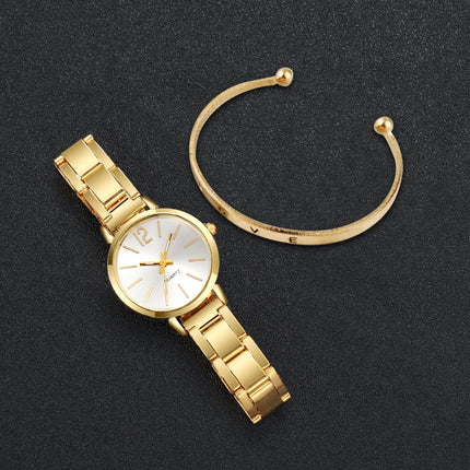 Casual Quartz Watch Set for Women – 2PCS