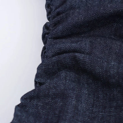 ETJ 2025 Denim Midi Dress – 1975 Retro Slim Fit with Lapel
