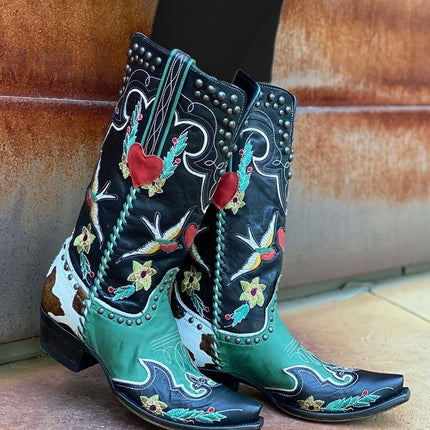 Women’s Embroidered Leather Western Cowboy Boots