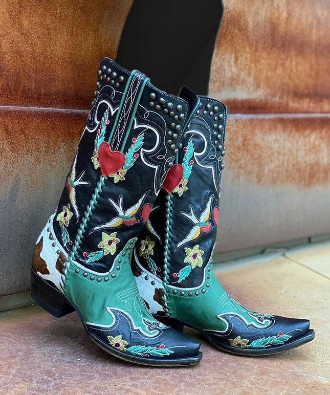 Women’s Embroidered Leather Western Cowboy Boots